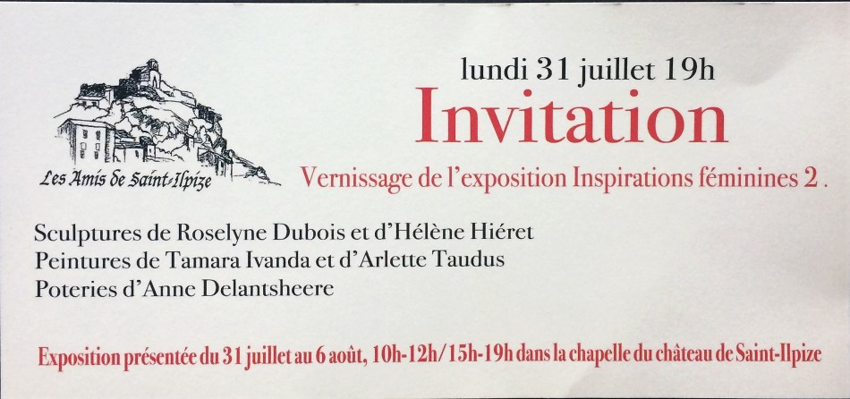 Carton d'invitation vernissage exposition Inspirations féminines 2