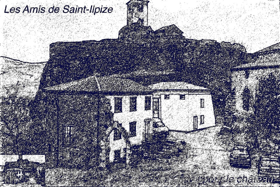 Esquisse à l'ancienne du projet. Sur ce projet, la Mendicité est la maison au centre de l'image.