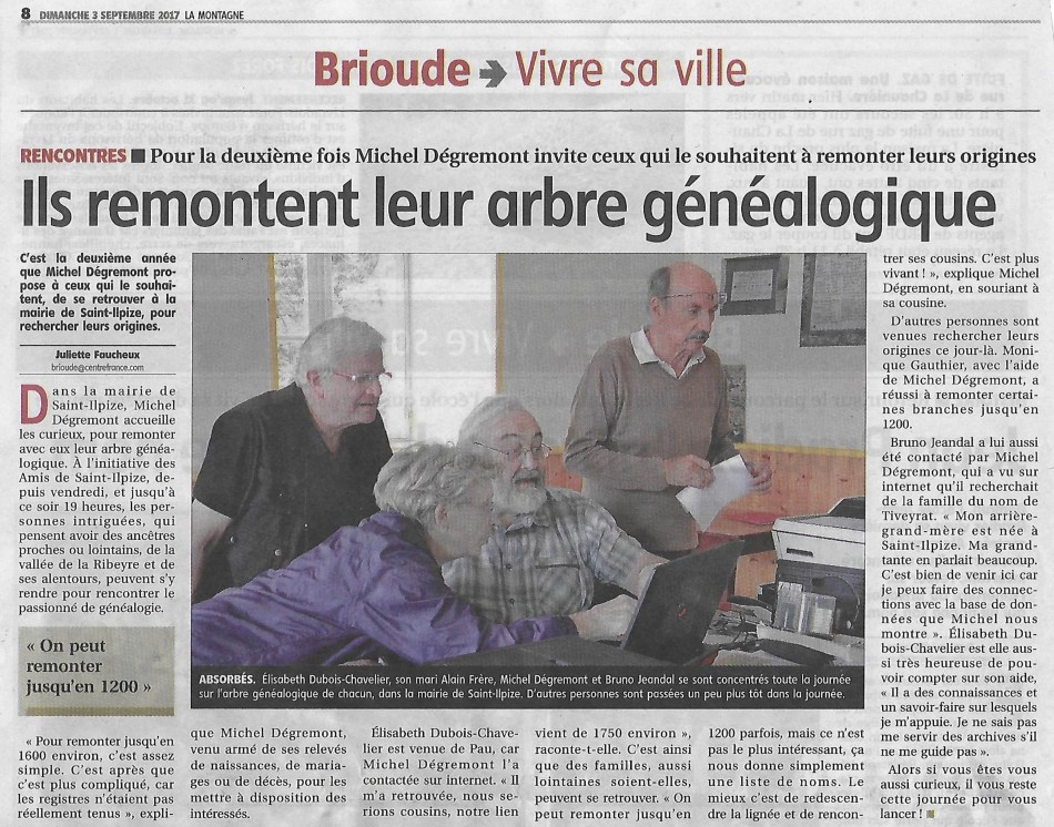 Article généalogie - La Montagne